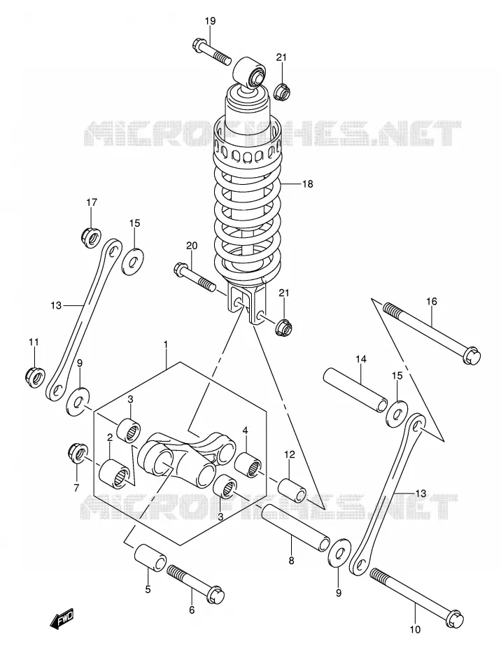 BIELLETTE DE SUSPENSION ARRIERE Suzuki MOTO 650 BANDIT 2005  GSF650SAK5(E2)