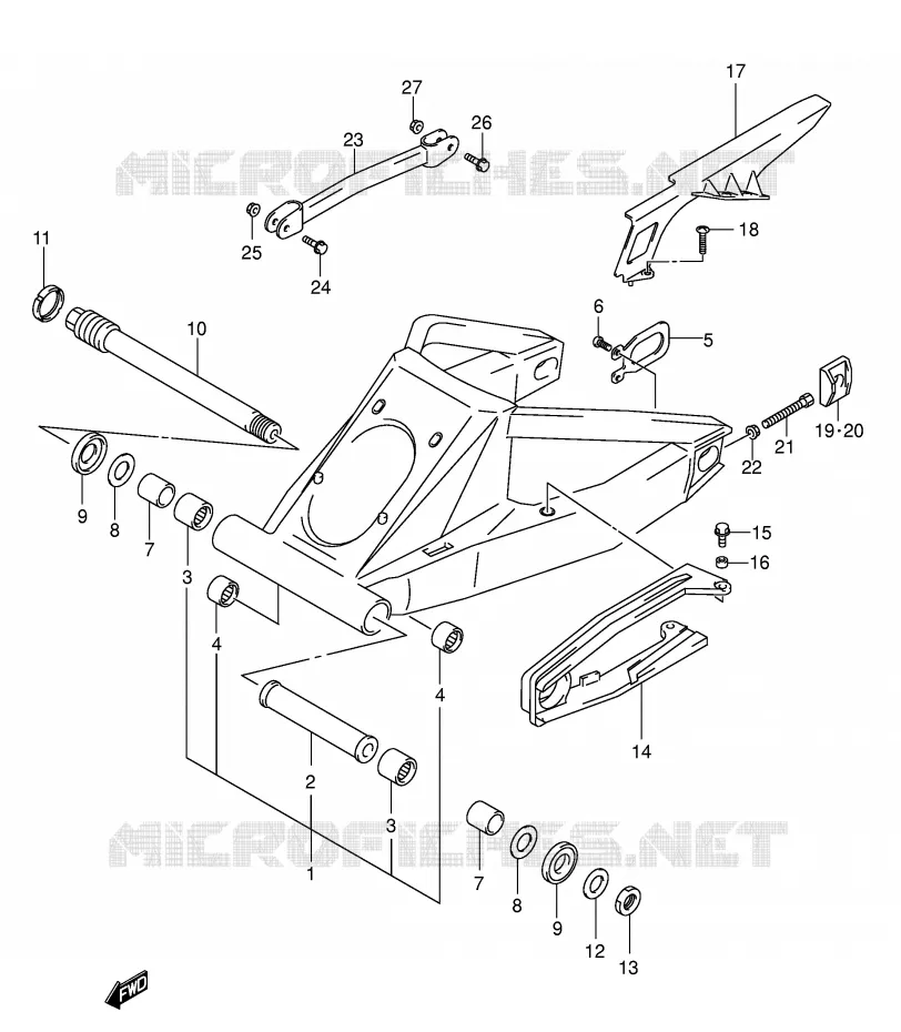 BRAS OSCILLANT ARRIERE (MODELE K3) Suzuki MOTO 1300 HAYABUSA 2001  GSX1300RU2K1(E2)