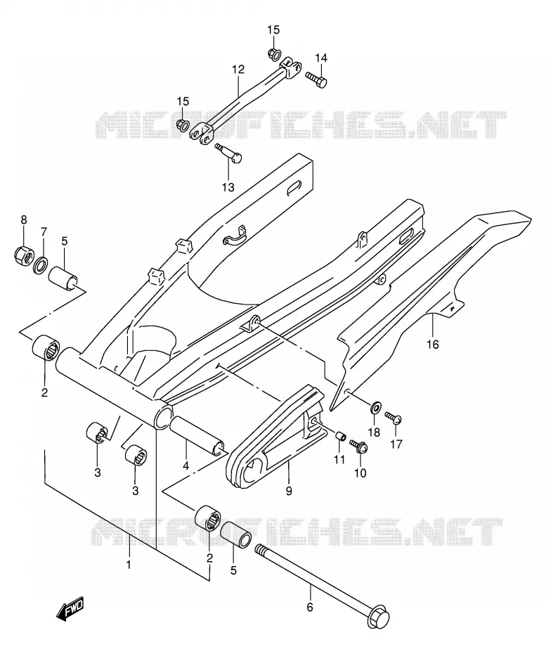 BRAS OSCILLANT ARRIERE Suzuki MOTO 250 BANDIT 2000  GSF250VY(E24)