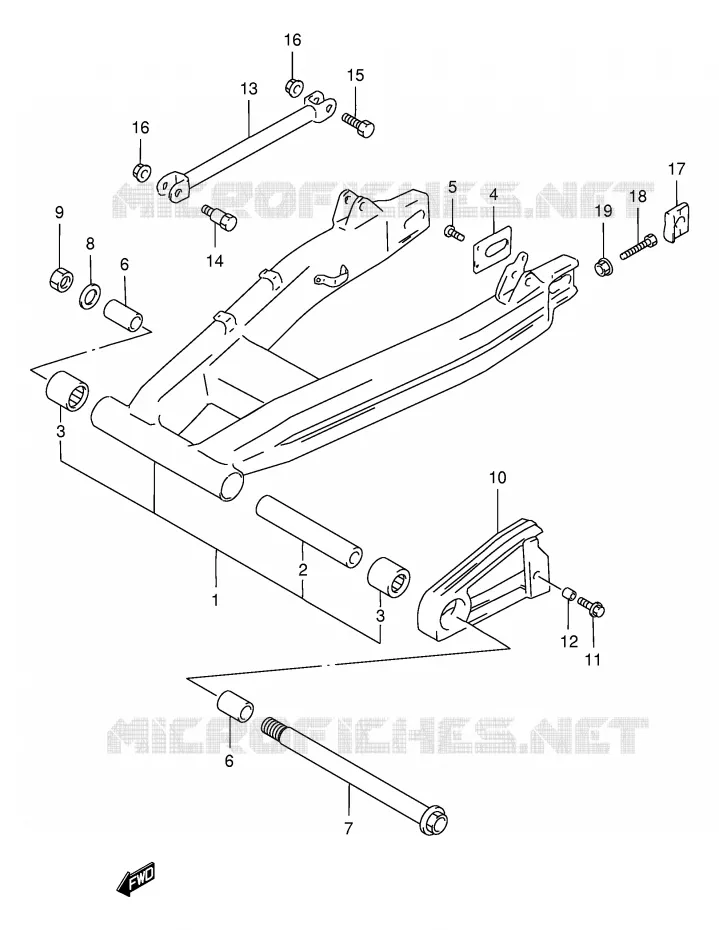 BRAS OSCILLANT ARRIERE Suzuki MOTO 400 GSX 1997  GSX400V(E30)