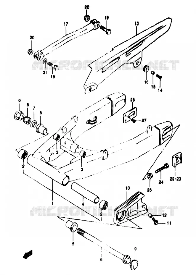 BRAS OSCILLANT (GSF1200T/V/W/X/Y/ST/SV/SW/SX/SY) Suzuki MOTO 1200 BANDIT 1997  GSF1200SV(T/V/W/X/Y)