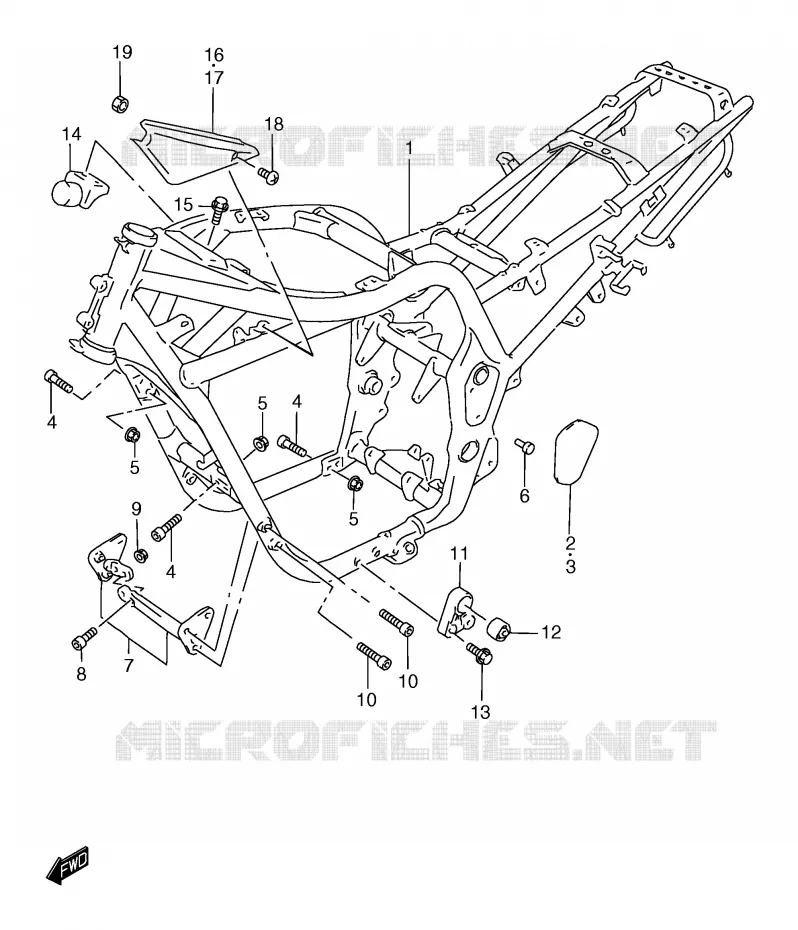 CADRE (GSF1200SAV) Suzuki MOTO 1200 BANDIT 1996  GSF1200ST(E2)