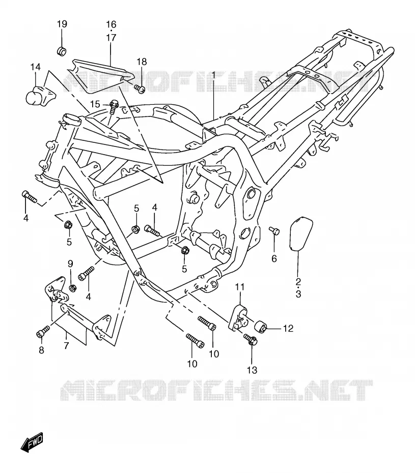 CADRE (GSF1200SAW) Suzuki MOTO 1200 BANDIT 1998  GSF1200SAW(E2)