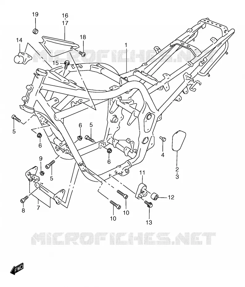 CADRE (GSF1200SAY) Suzuki MOTO 1200 BANDIT 1998  GSF1200SAW(E2)