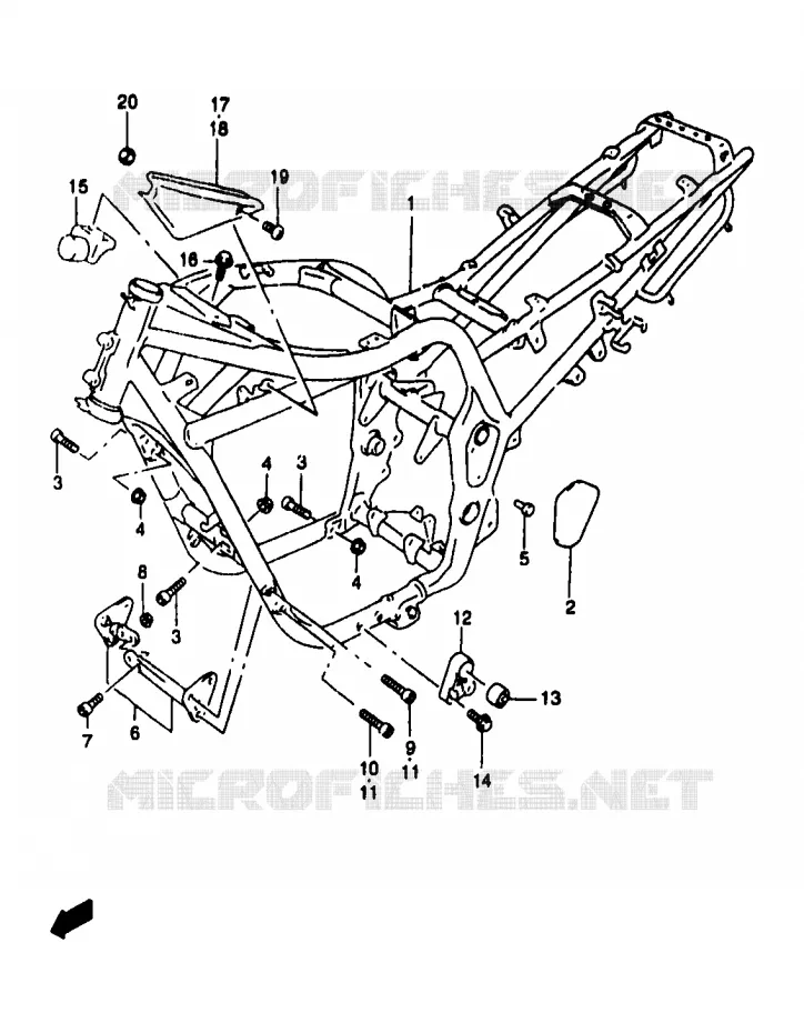 CADRE (GSF1200T/ST/V/SV) Suzuki MOTO 1200 BANDIT 1997  GSF1200V/GSF1200SV/GSF1200SAV