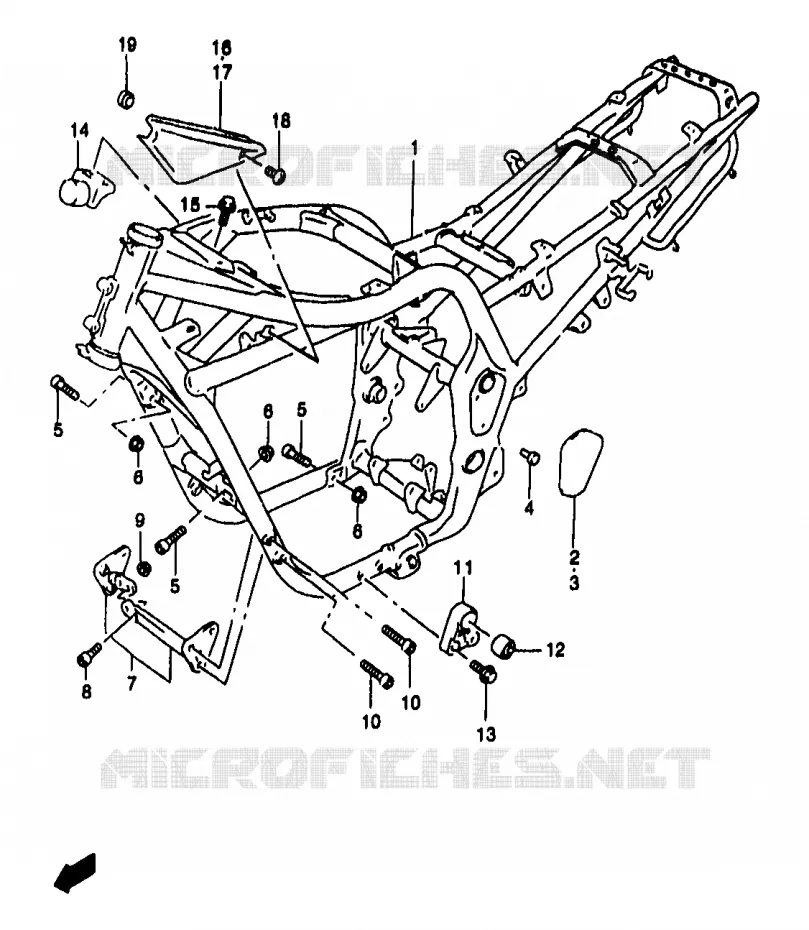 CADRE (GSF1200Y/SY) Suzuki MOTO 1200 BANDIT 2000  GSF1200Y(T/V/W/X/Y)