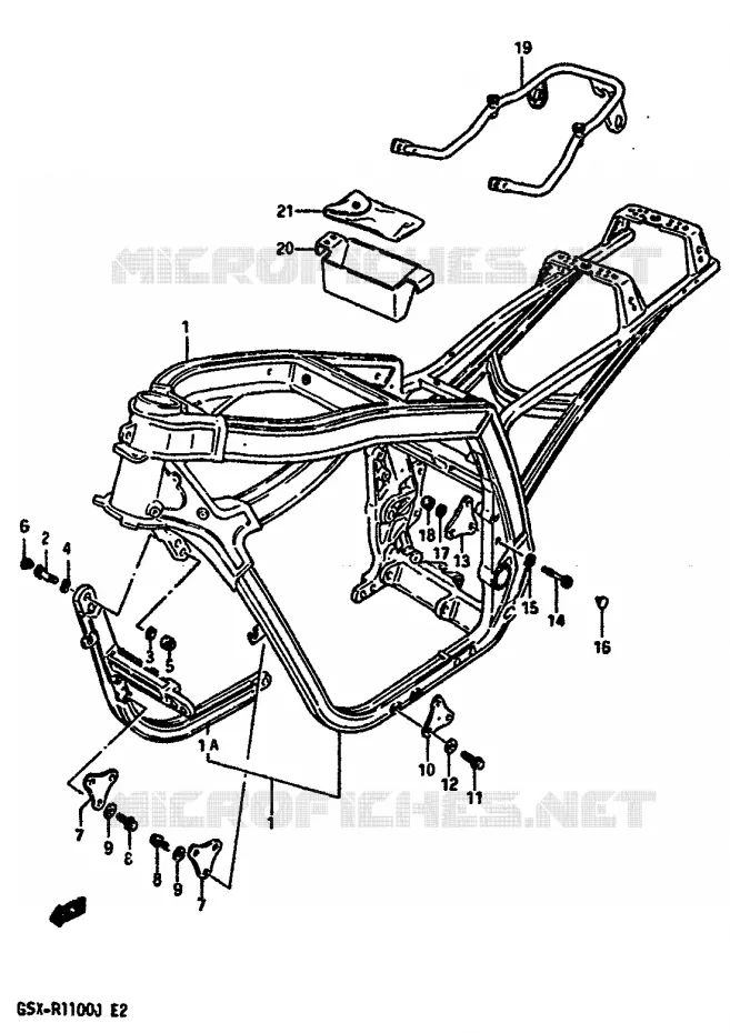 CADRE Suzuki MOTO 1100 GSX-R 1988  GSX-R1100J(G/H/J)