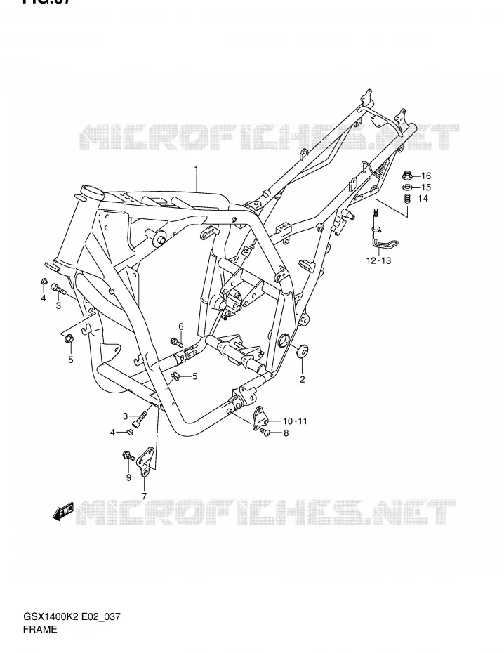 CADRE Suzuki MOTO 1400 GSX 2003  GSX1400K3(E2)