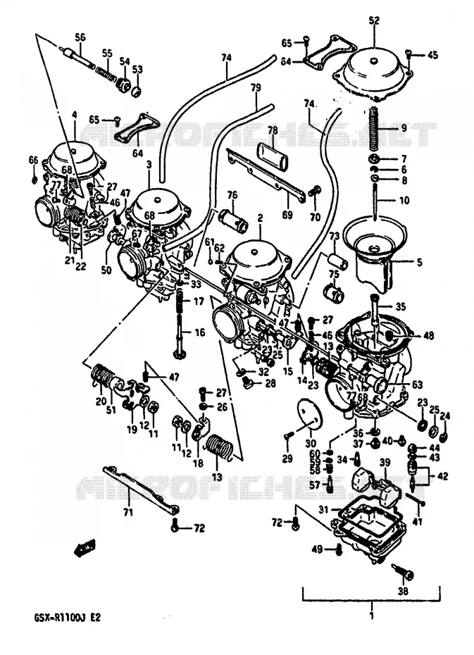 CARBURATEUR (MODELE G/H) Suzuki MOTO 1100 GSX-R 1986  GSX-R1100G(G/H/J)