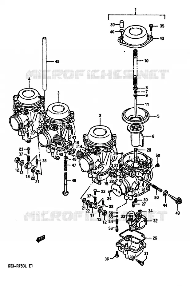 CARBURATEUR (MODELE J/K) Suzuki MOTO 750 GSX-R 1988  GSX-R750J(J/K/L)