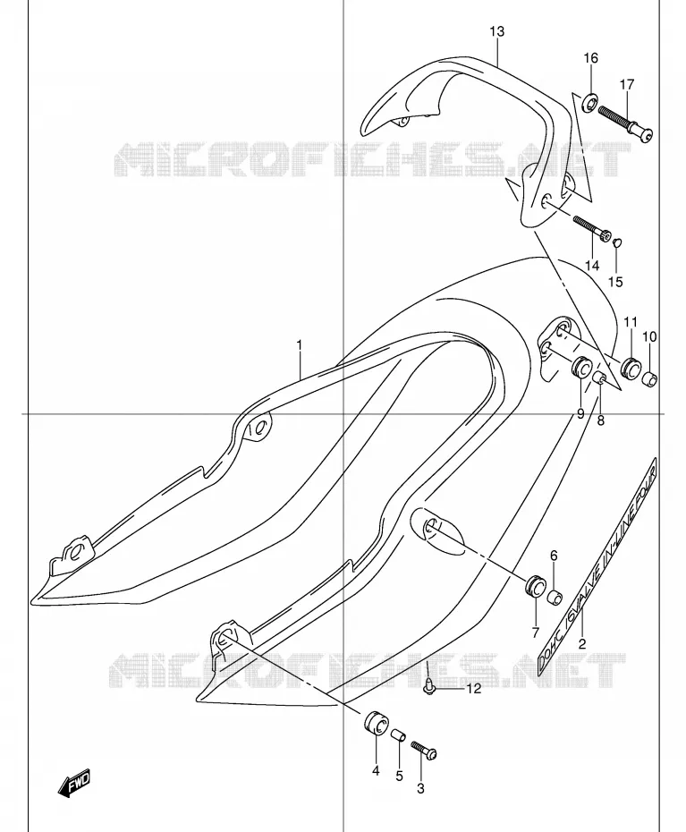 CARENAGE ARRIERE - CAPOT DE SELLE (GSF1200SK1) Suzuki MOTO 1200 BANDIT 2004  GSF1200SK4(E2)