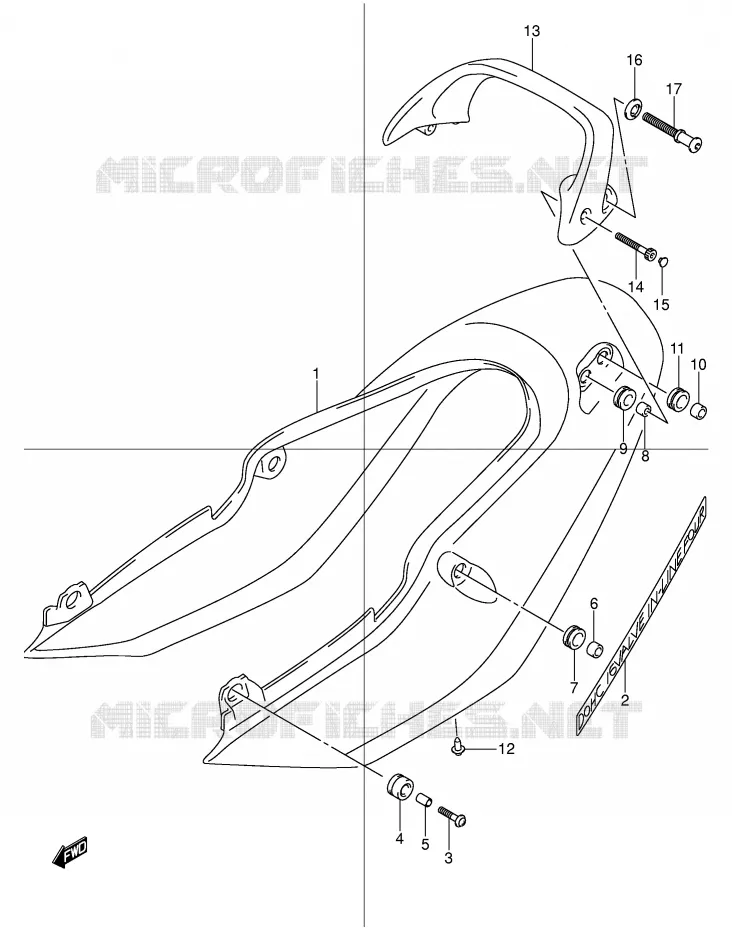CARENAGE ARRIERE - CAPOT DE SELLE (GSF600SY/SUY) Suzuki MOTO 600 BANDIT 2003  GSF600K3(E2)