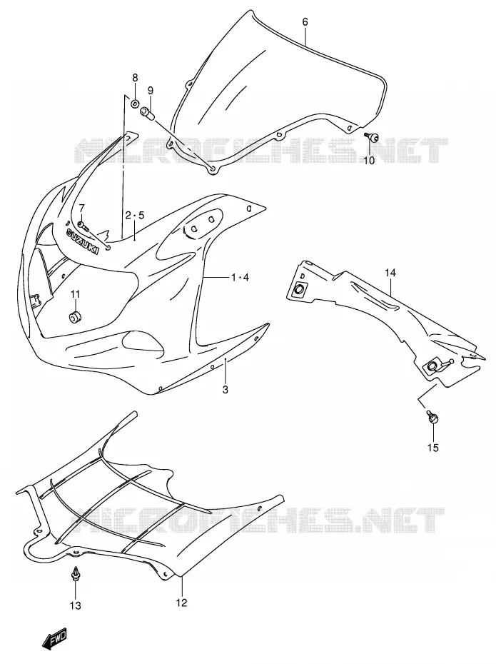 CARENAGES - ETIQUETTES (MODELE K2) Suzuki MOTO 600 GSX-R 2001  GSX-R600U1K1(E2)