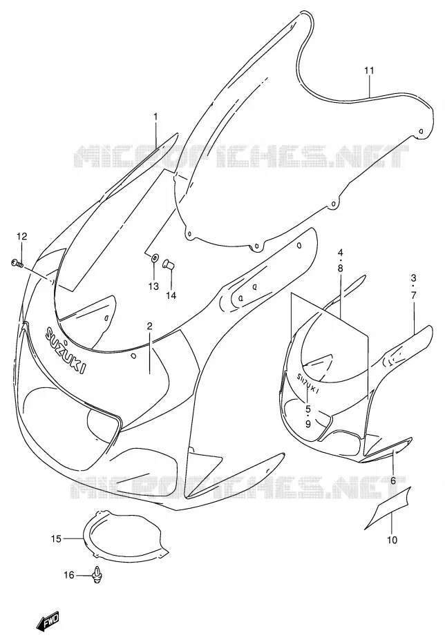 CARENAGES - ETIQUETTES (MODELE X) Suzuki MOTO 750 GSX-R 1999  GSX-R750X(E2)