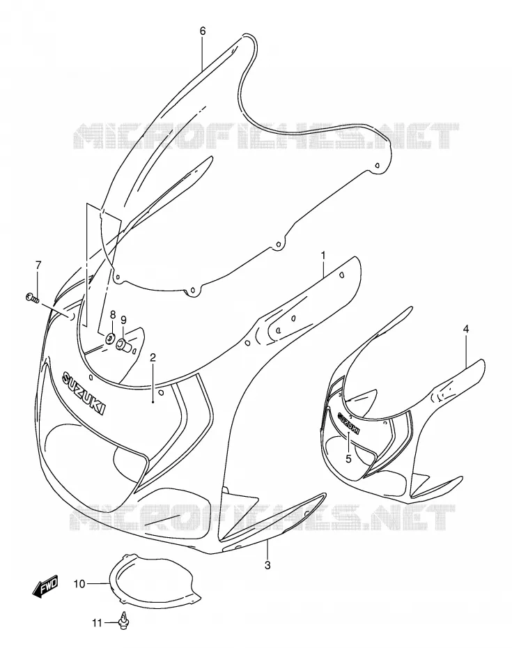 CARENAGES - ETIQUETTES (MODELE Y FOR L99,BP9,CE2) Suzuki MOTO 600 GSX-R 1998  GSX-R600W(E2)