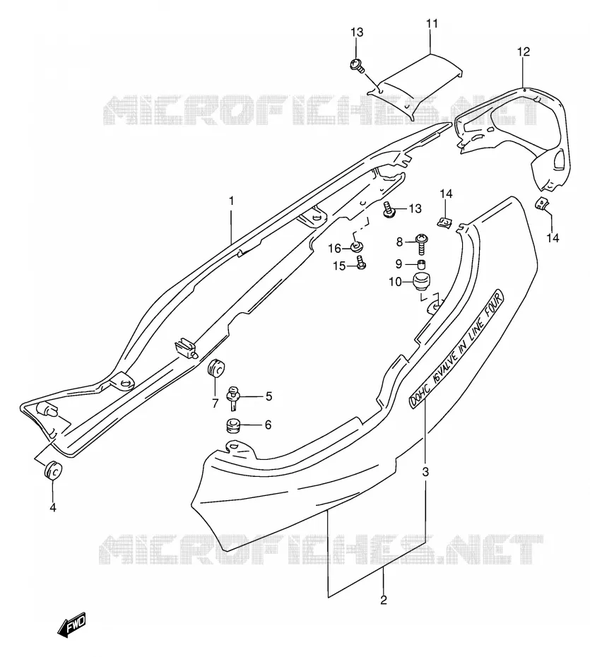 CARENAGES ARRIERE  (GSF600SW/SUW) Suzuki MOTO 600 BANDIT 1996  GSF600ST(E2)
