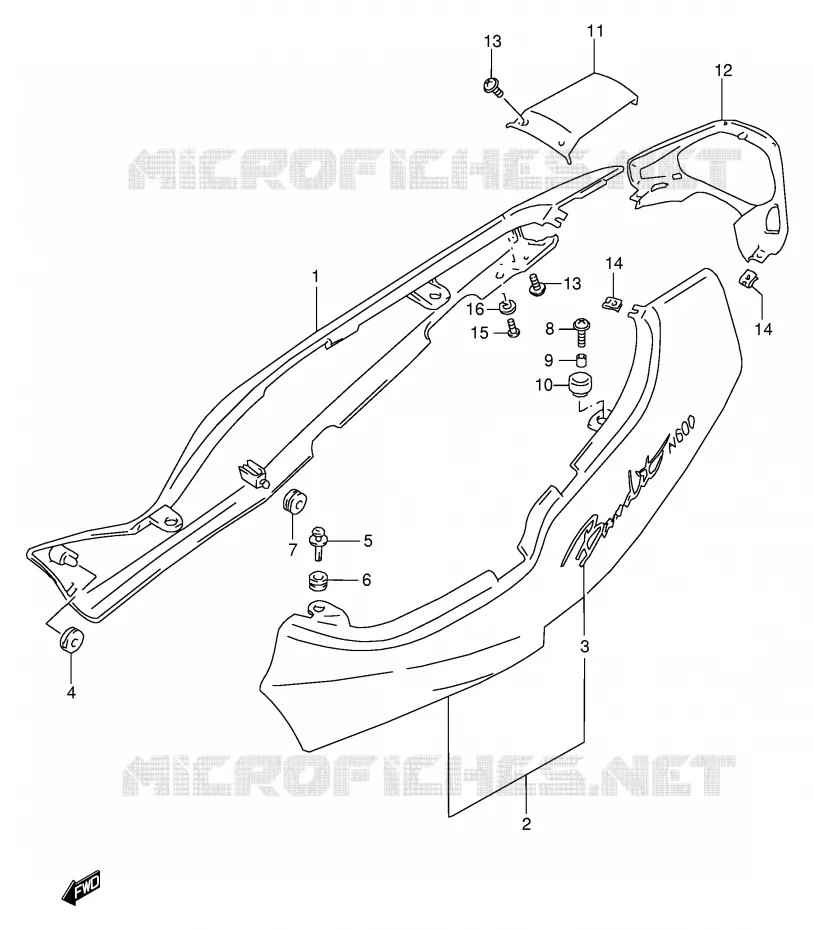 CARENAGES ARRIERE  (GSF600X/UX) Suzuki MOTO 600 BANDIT 1996  GSF600ST(E2)