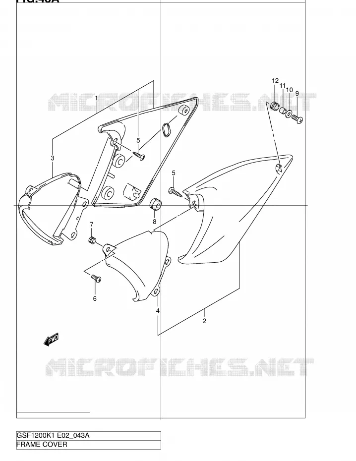 CARENAGES ARRIERE  (MODELE K2/K3/K4/K5) Suzuki MOTO 1200 BANDIT 2001  GSF1200K1(E2)