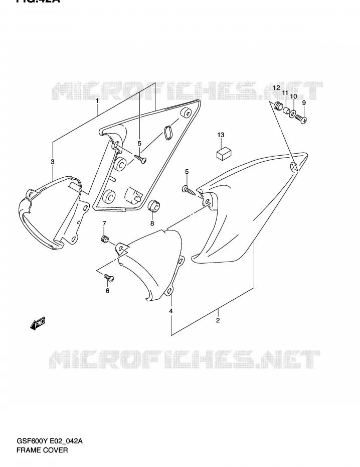 CARENAGES ARRIERE  (MODELE K2/K3/K4) Suzuki MOTO 600 BANDIT 2003  GSF600SK3(E2)
