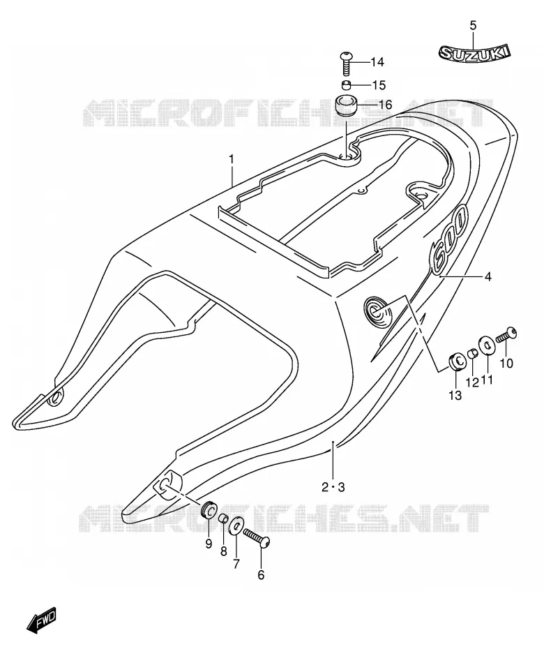CARENAGES ARRIERE  (MODELE K2) Suzuki MOTO 600 GSX-R 2003  GSX-R600ZK3(E2)
