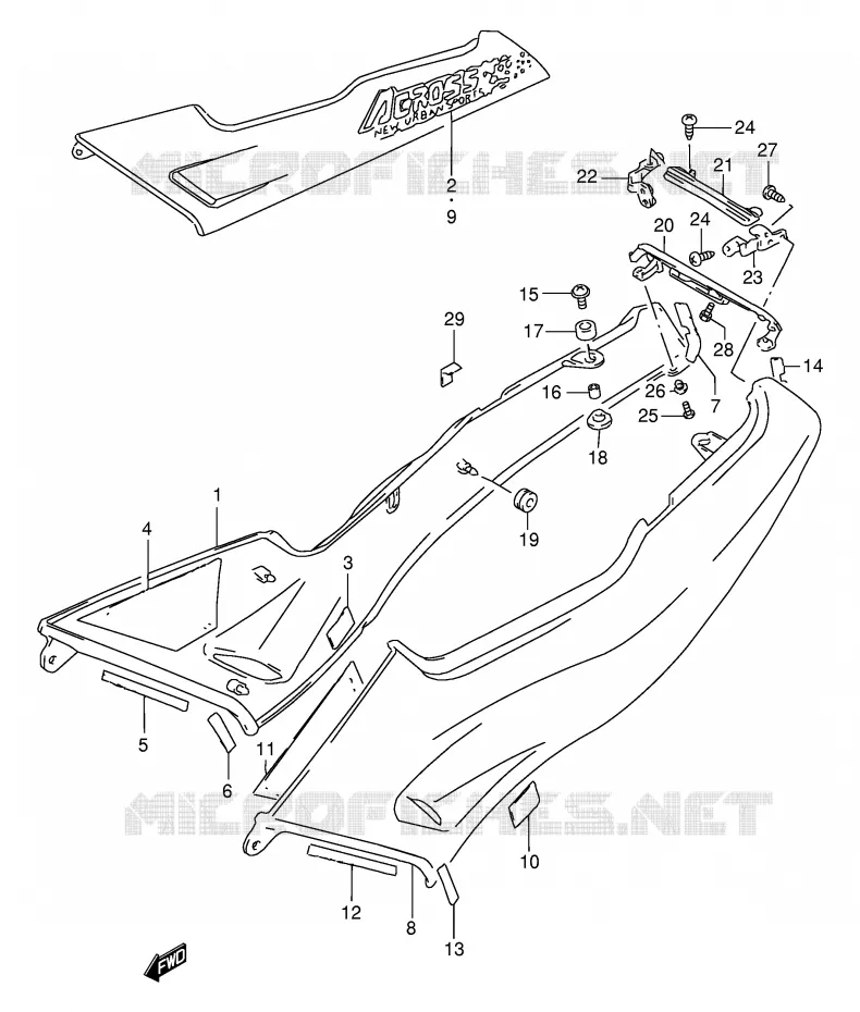 CARENAGES ARRIERE  (MODELE N) Suzuki MOTO 250 GSX 1993  GSX250FP(E24)