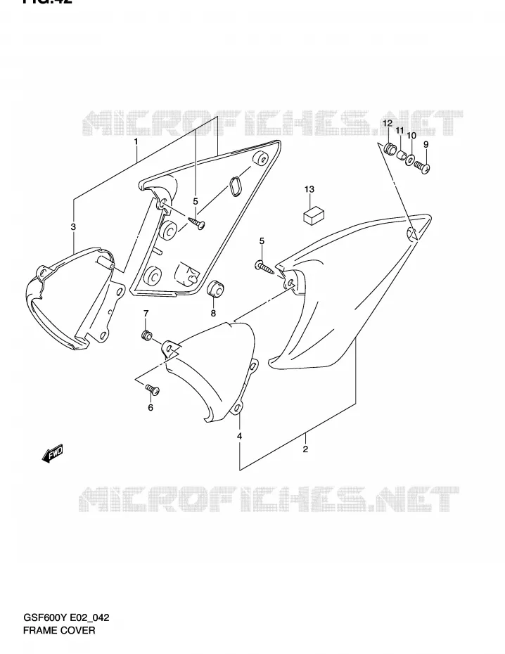 CARENAGES ARRIERE  (MODELE Y/K1) Suzuki MOTO 600 BANDIT 2004  GSF600K4(E2)