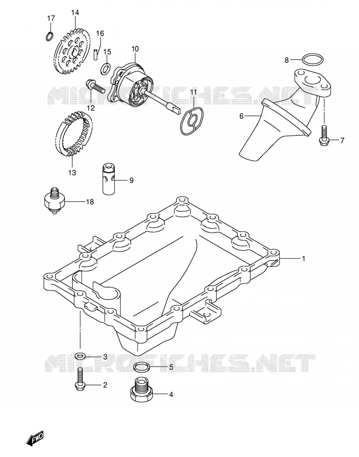 CARTER INFERIEUR - POMPE A HUILE Suzuki MOTO 1000 GSX-R 2004  GSX-R1000K4(E2)