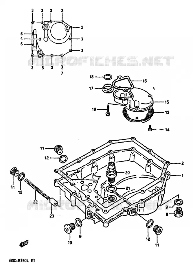 CARTER INFERIEUR (MODELE L) Suzuki MOTO 750 GSX-R 1988  GSX-R750J(J/K/L)