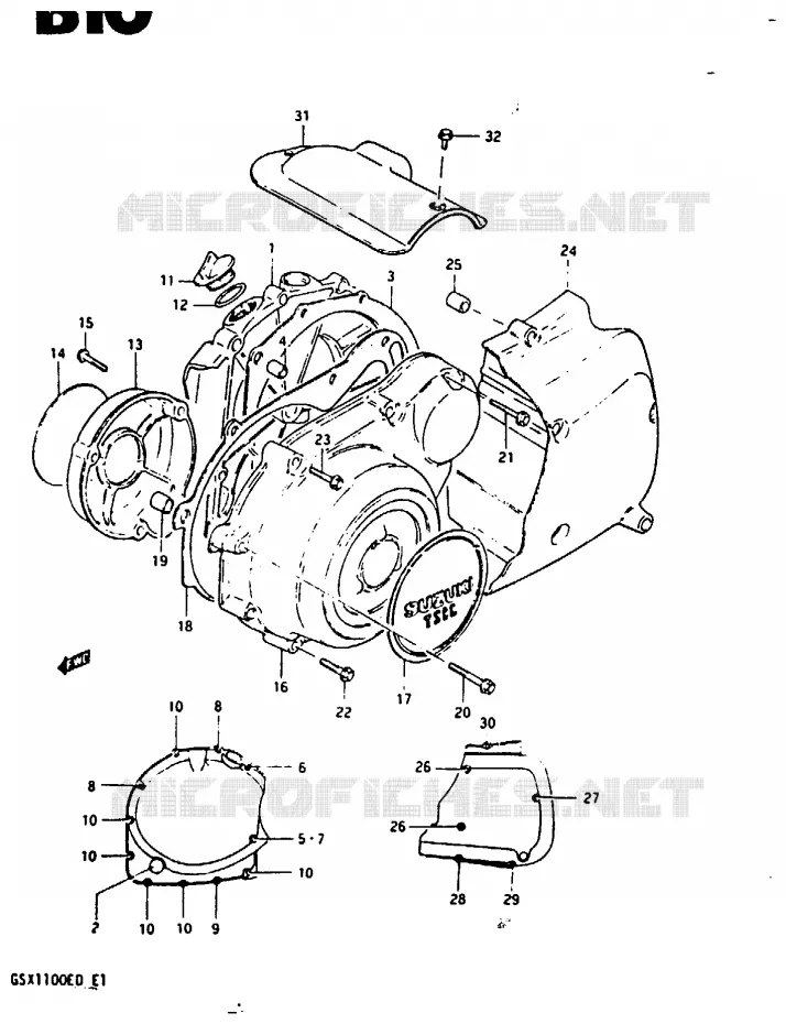 CARTER (MODELE D) Suzuki MOTO 1100 GSX 1982  GSX1100Z(Z/D)