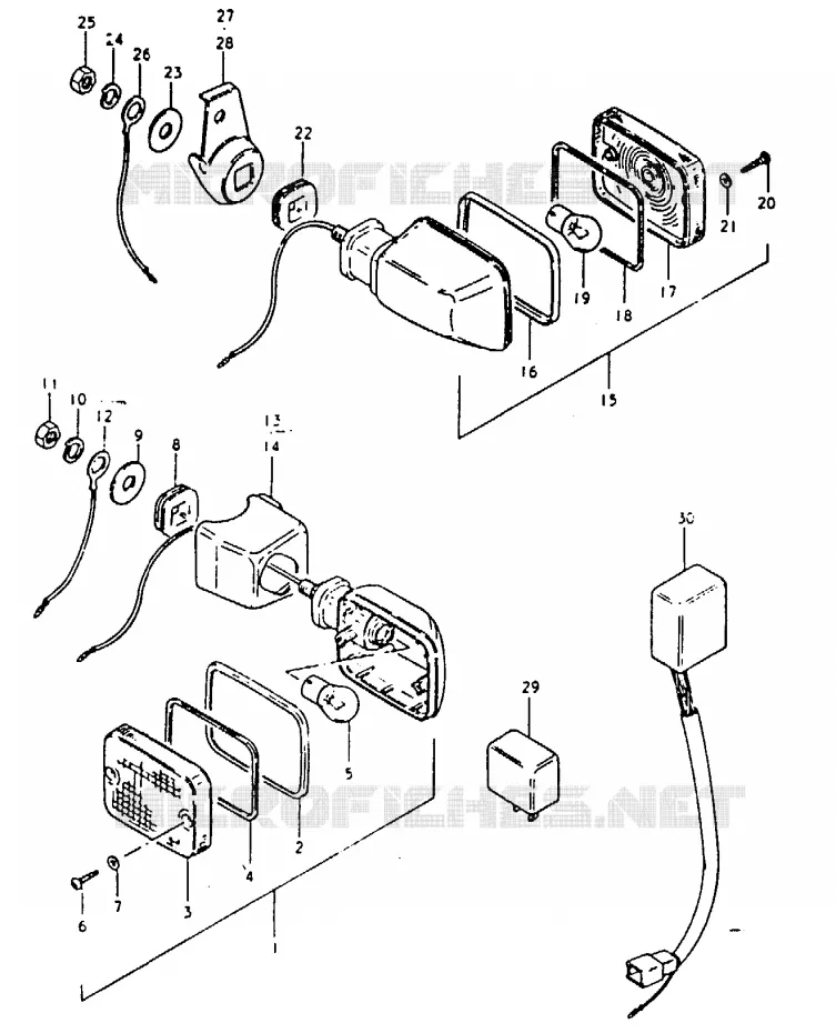 CLIGNOTANTS (E2, E21) Suzuki MOTO 1100 GSX-E 1980  GSX1100ET(T/X)