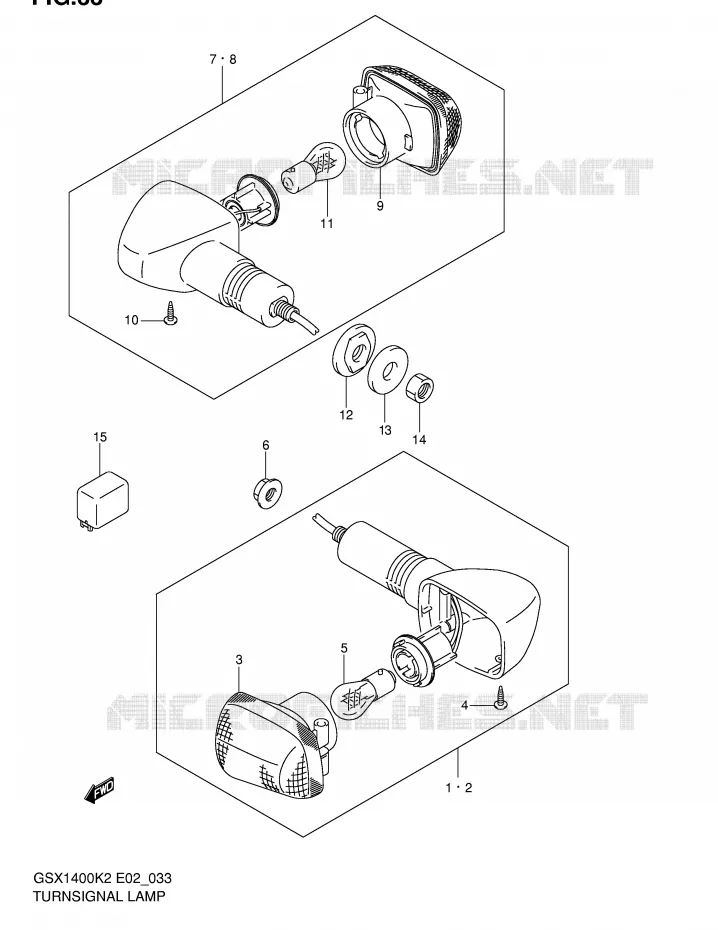 CLIGNOTANTS (E24,~F.NO.100196) Suzuki MOTO 1400 GSX 2003  GSX1400K3(E2)