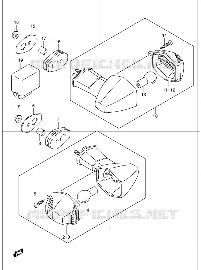 CLIGNOTANTS (GSF1200K1/K2/K3/K4/ZK4/K5/ZK5) Suzuki MOTO 1200 BANDIT 2003  GSF1200K3(E2)