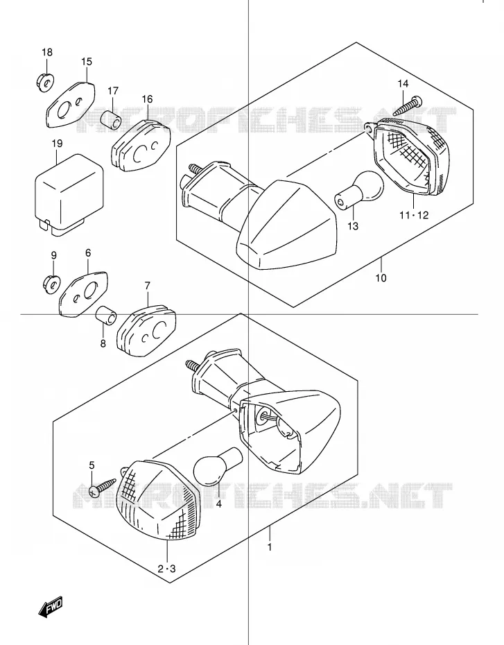 CLIGNOTANTS (GSF600SY/SUY/SK1/SK2/SK3/SK4/SUK1/SUK2/SUK3/SUK4) Suzuki MOTO 600 BANDIT 2003  GSF600K3(E2)