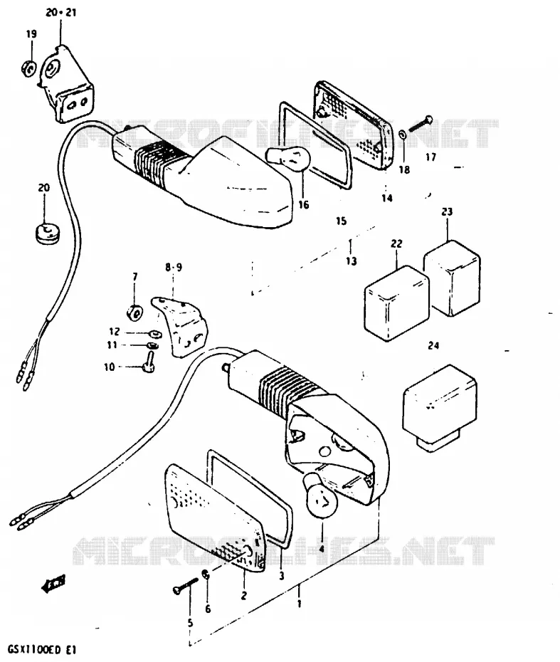 CLIGNOTANTS (GSX1100ESD) Suzuki MOTO 1100 GSX 1983  GSX1100D(Z/D)