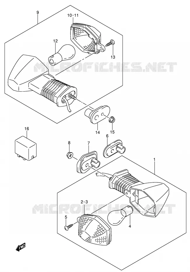 CLIGNOTANTS (MODELE K5) Suzuki MOTO 650 BANDIT 2005  GSF650SUK5(E2)