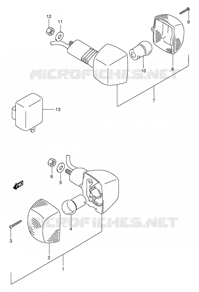 CLIGNOTANTS (MODELE M) Suzuki MOTO 250 GSX 1991  GSX250FM(E24)