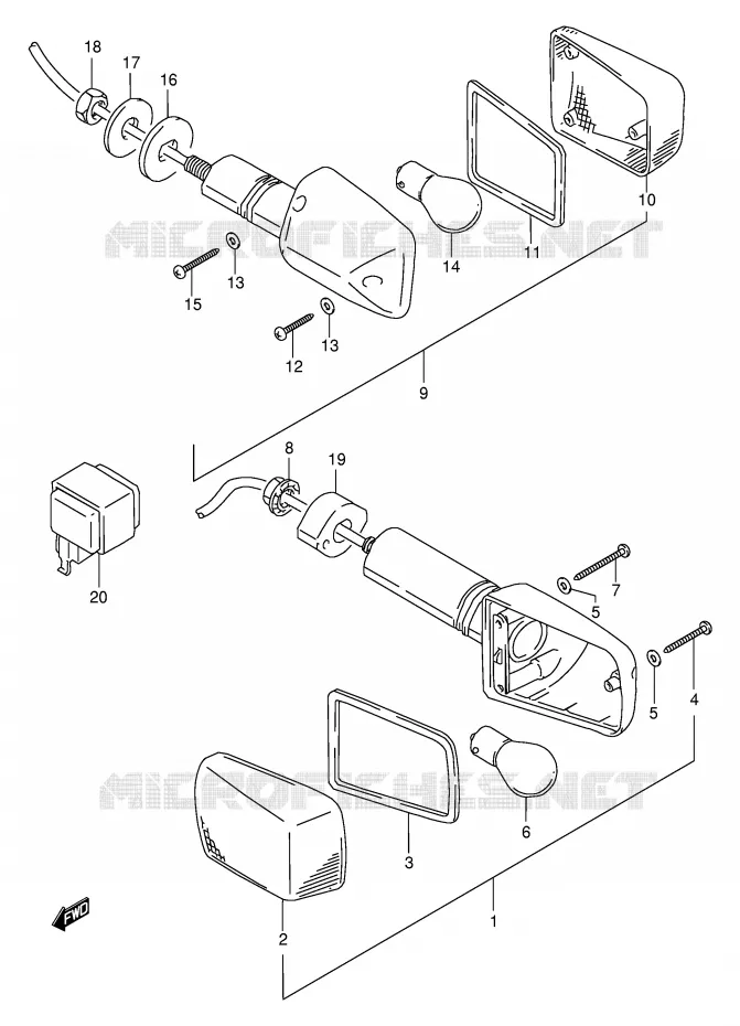 CLIGNOTANTS (MODELE S) Suzuki MOTO 600 BANDIT 1996  GSF600T/GSF600ST/GSF600UT/GSF600SUT
