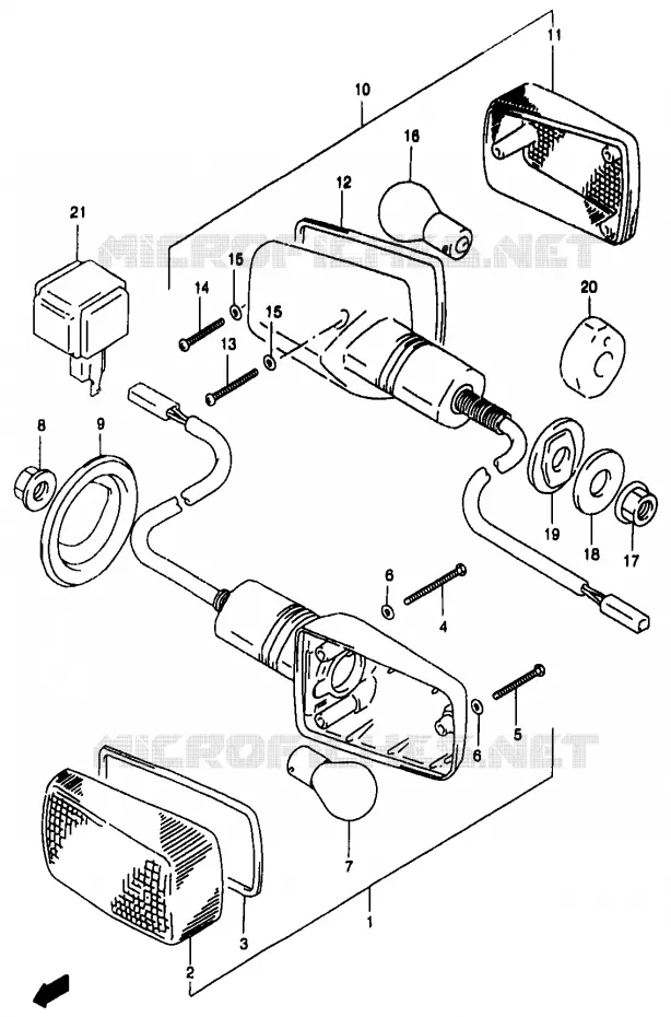 CLIGNOTANTS Suzuki MOTO 1200 BANDIT 2000  GSF1200SAY(T/V/W/X/Y)