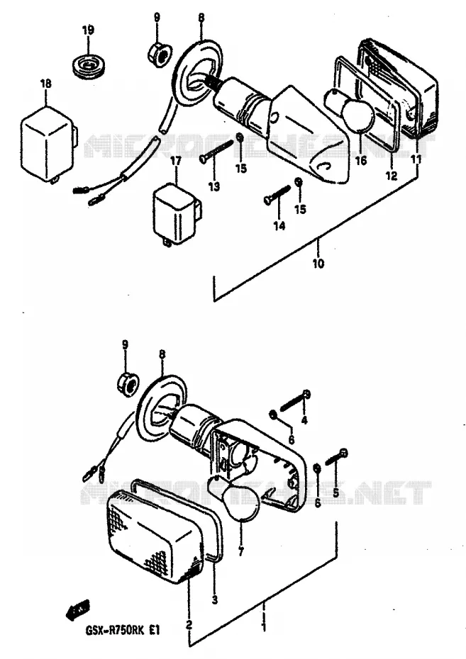 CLIGNOTANTS Suzuki MOTO 750 GSX-R 1989  GSX-R750RK