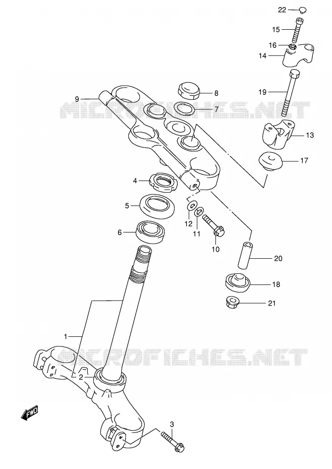 COLONNE DE DIRECTION (GSF1200SAV) Suzuki MOTO 1200 BANDIT 1999  GSF1200SX(E28)