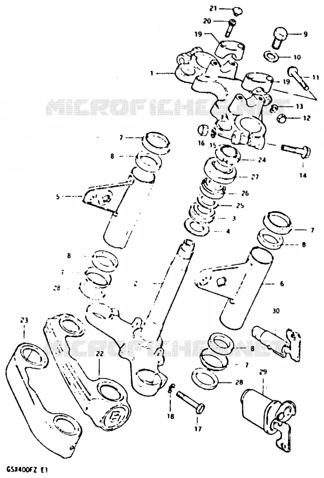 COLONNE DE DIRECTION (MODELE Z) Suzuki MOTO 400 GSX 1981  GSX400FX(X/Z)