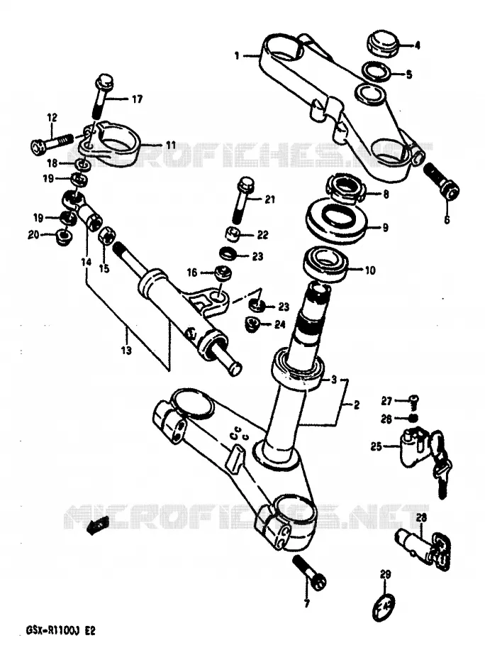 COLONNE DE DIRECTION Suzuki MOTO 1100 GSX-R 1986  GSX-R1100G(G/H/J)