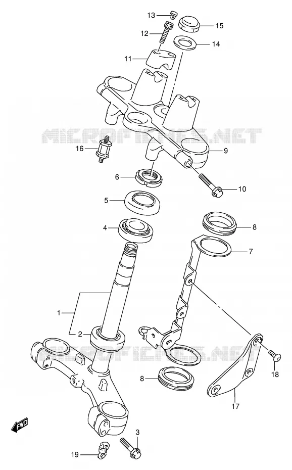 COLONNE DE DIRECTION Suzuki MOTO 600 BANDIT 1995  GSF600S(E02)