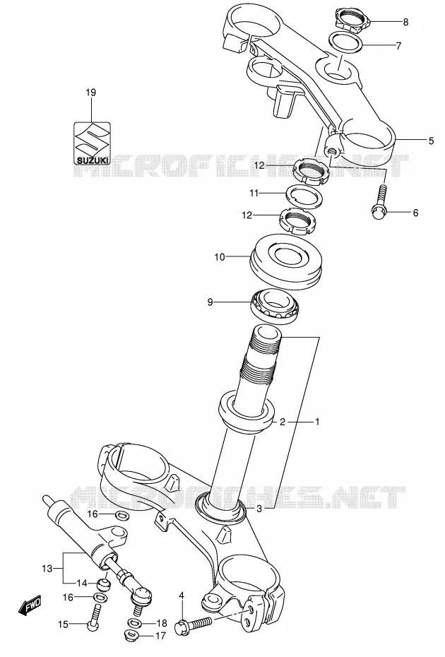 COLONNE DE DIRECTION Suzuki MOTO 600 GSX-R 2005  GSX-R600K5(E2)