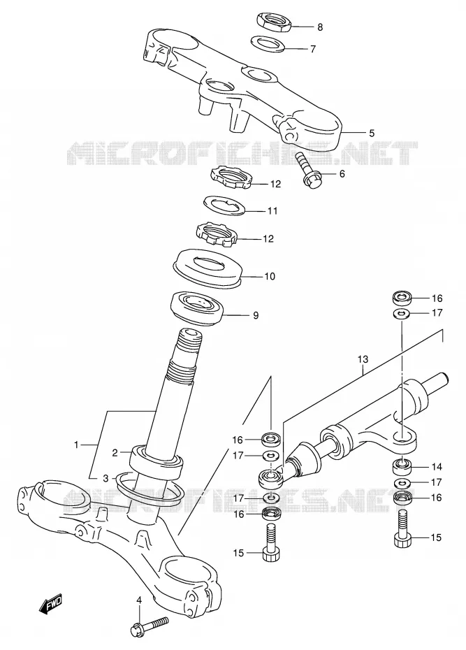 COLONNE DE DIRECTION Suzuki MOTO 750 GSX-R 1998  GSX-R750W(E2)