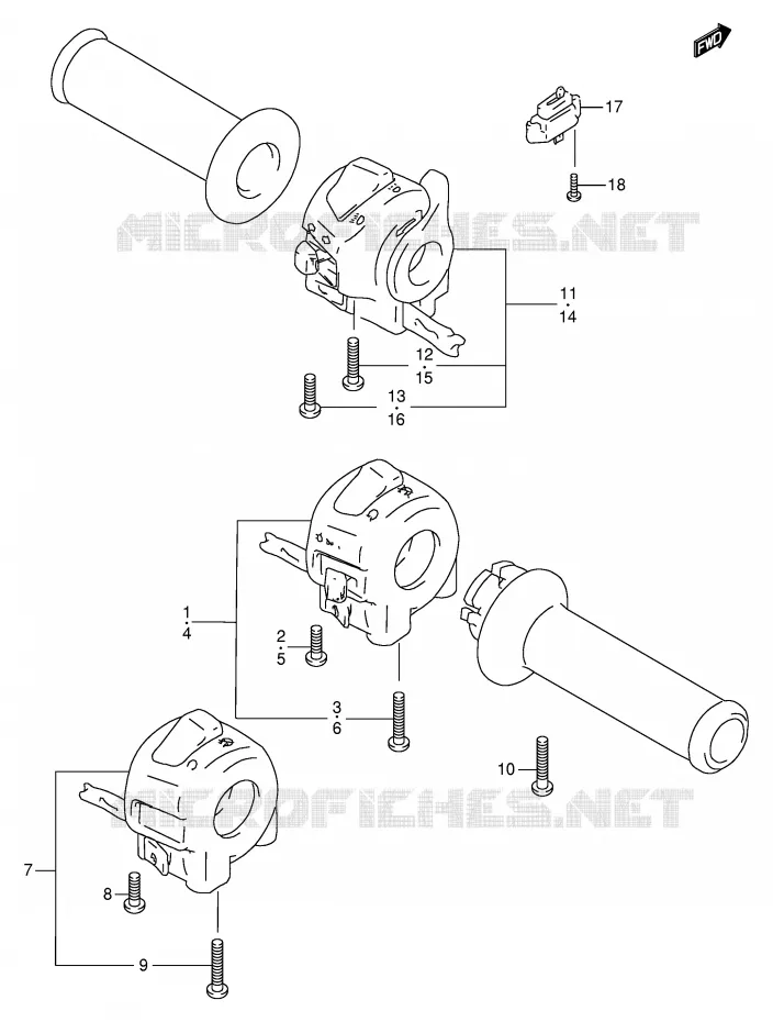 COMMODOS (MODELE V/W/X) Suzuki MOTO 600 BANDIT 1998  GSF600SW(E2)