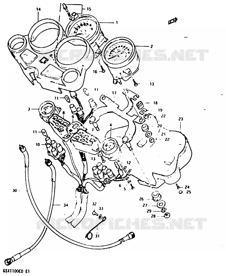 COMPTEUR (GSX1100Z/EZ/D/ED/XD/EXD) Suzuki MOTO 1100 GSX-E 1982  GSX1100EZ(Z/D)