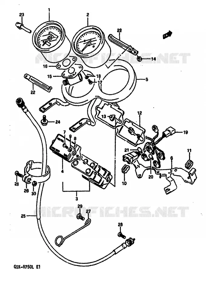 COMPTEUR (MODELE L) Suzuki MOTO 750 GSX-R 1988  GSX-R750J(J/K/L)