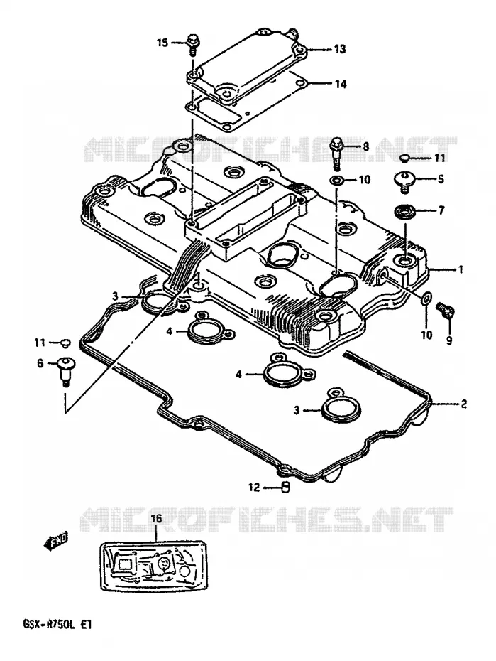 COUVERCLE DE CULASSE (MODELE J/K) Suzuki MOTO 750 GSX-R 1990  GSX-R750L(J/K/L)