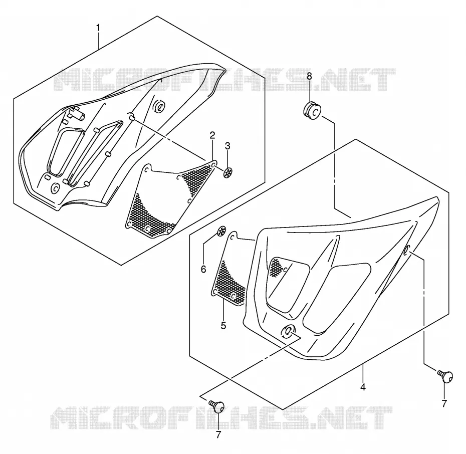 COUVERCLES DE CADRE AVANT (GSF650/A) Suzuki MOTO 650 BANDIT 2006  GSF650SUAK6(E2)